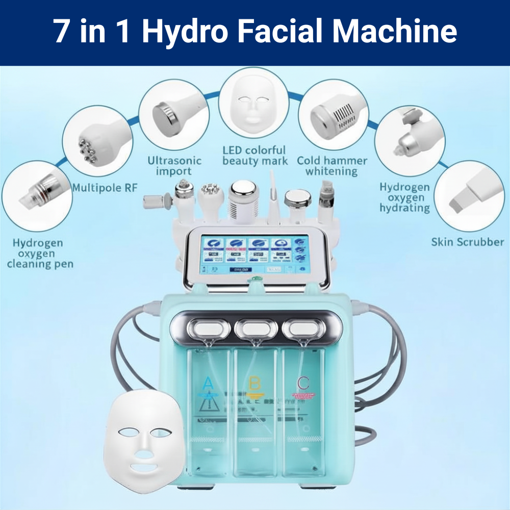 7-in-1 Hydro Dermabrasion Facial Machine with LED – Latest Generation