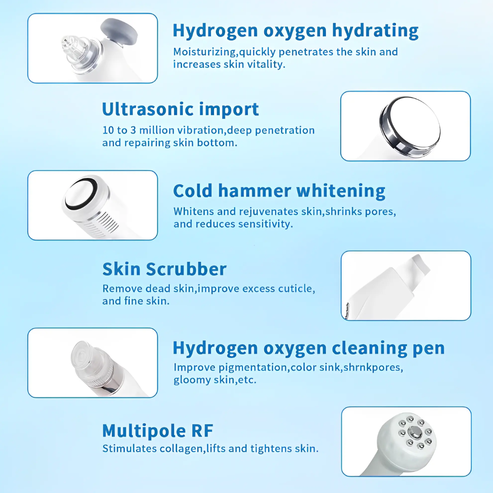 7-in-1 Hydro Dermabrasion Facial Machine with LED – Latest Generation